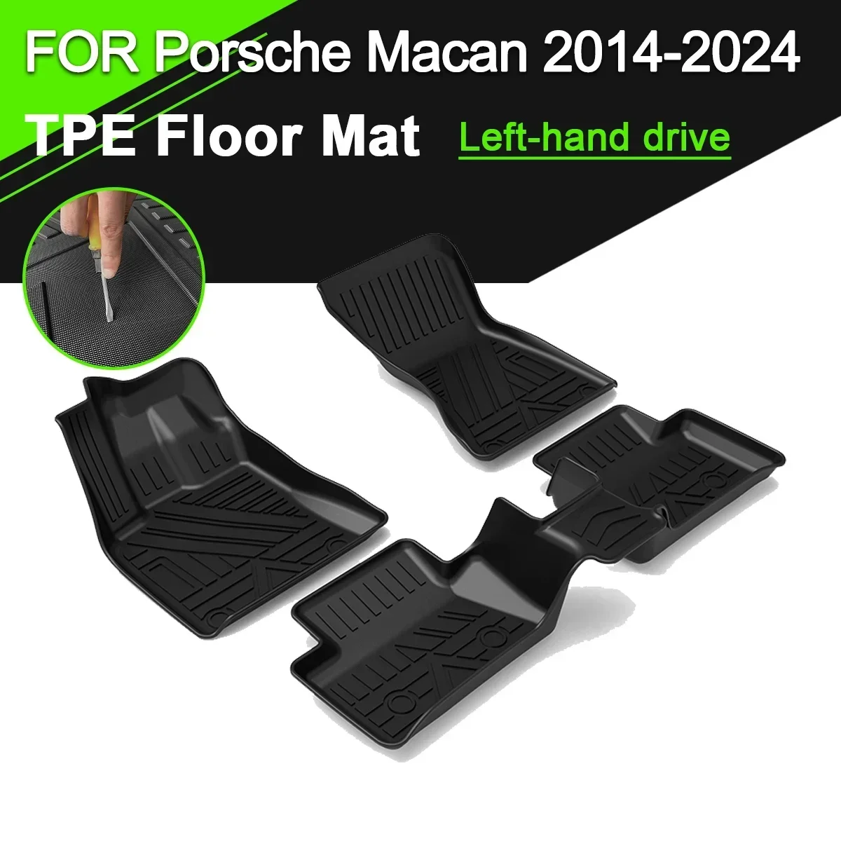 

Car Floor Mat Waterproof Non-Slip Rubber TPE Fully Surrounded Refit Left Hand Drive Car Accessories for Porsche Macan 2014-2024