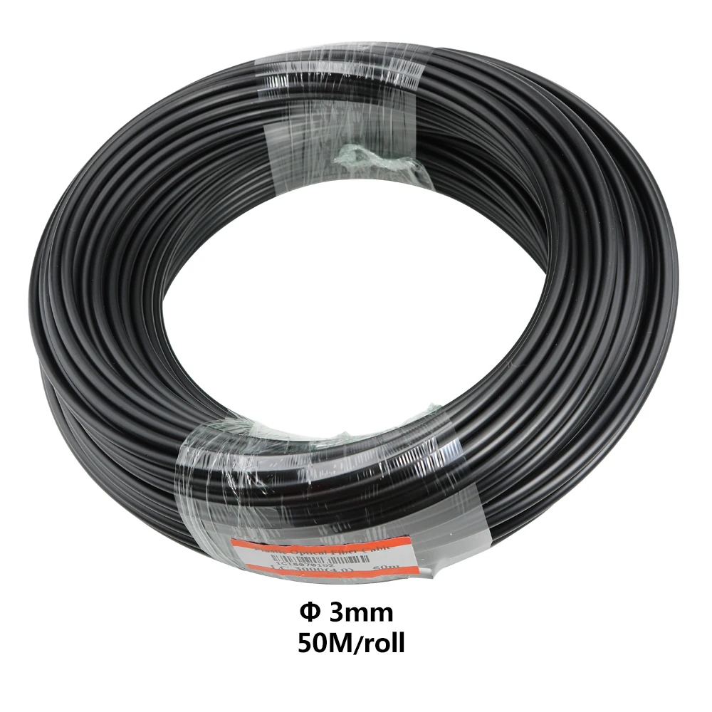 Cable de brillo de extremo de núcleo sólido con chaqueta de PVC negra, diámetro de 2mm/3mm para piscina óptica o luz de sol brillante, transferencia