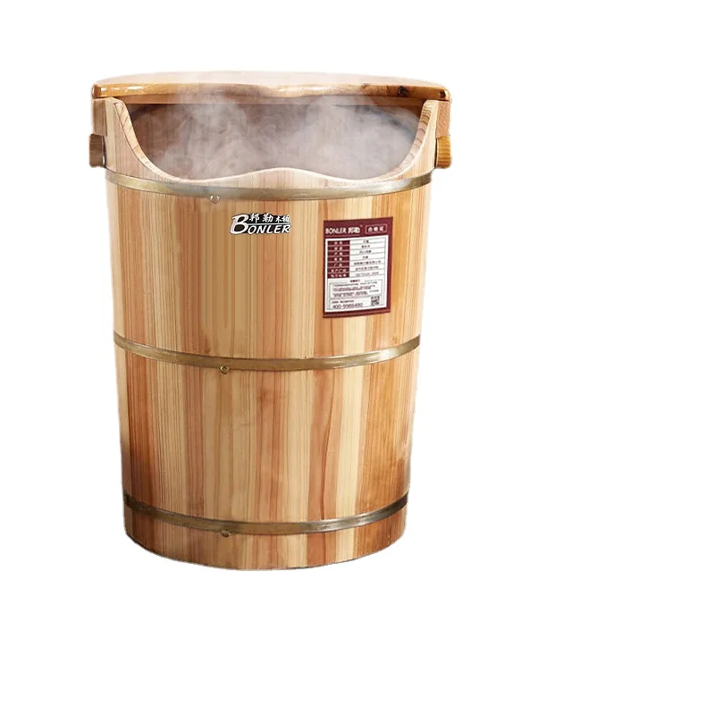 ZL solid wood fumigation barrel, foot bath barrel, wooden foot basin heated over knee deep barrel