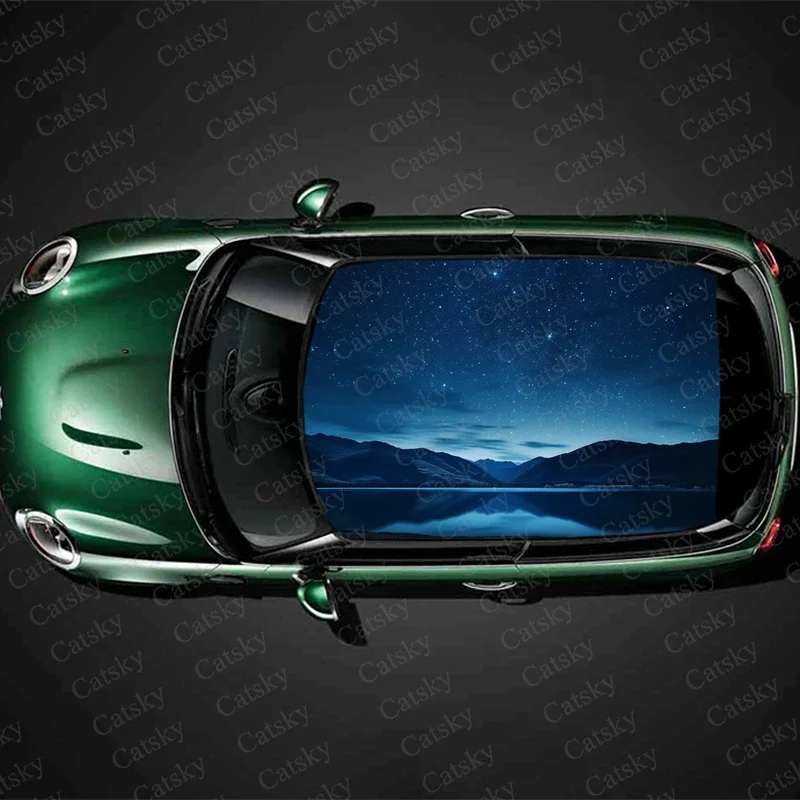 

Night Sky Landscape Car Roof Sticker Wrap Racing SUV Accessories Packaging Painted PVC Custom Car Graphic Decal