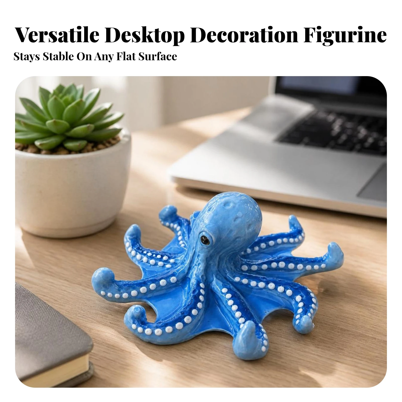 Cephalopod Figurine Nautical Resin Cephalopod Decor Marine Hand-Painted for Desk, Bookshelf