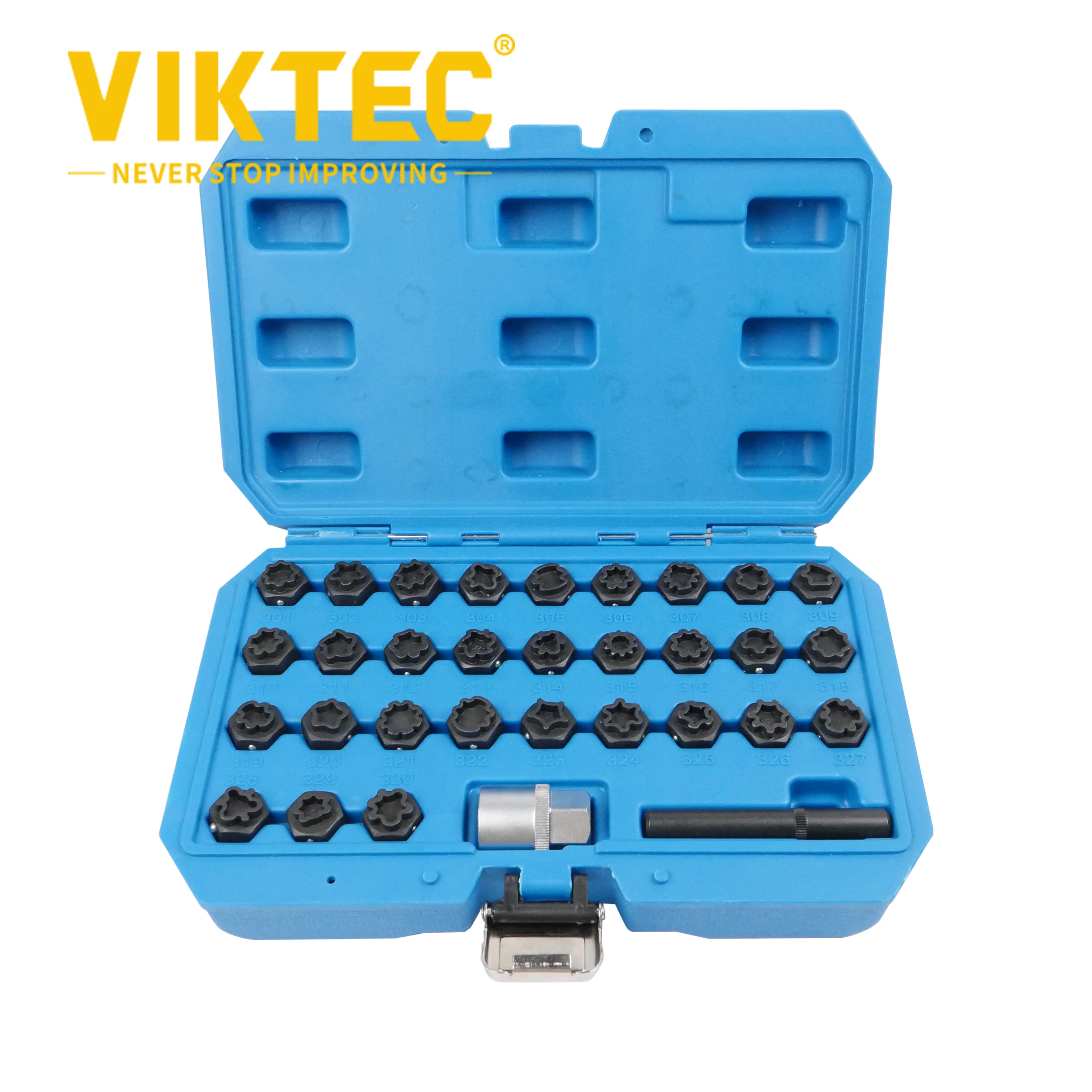 32pcs Anti-Theft Screws Removal For Mercedes Benz, Wheel Lock Lug Nut Removal Set 301-330,Viktec VT14114