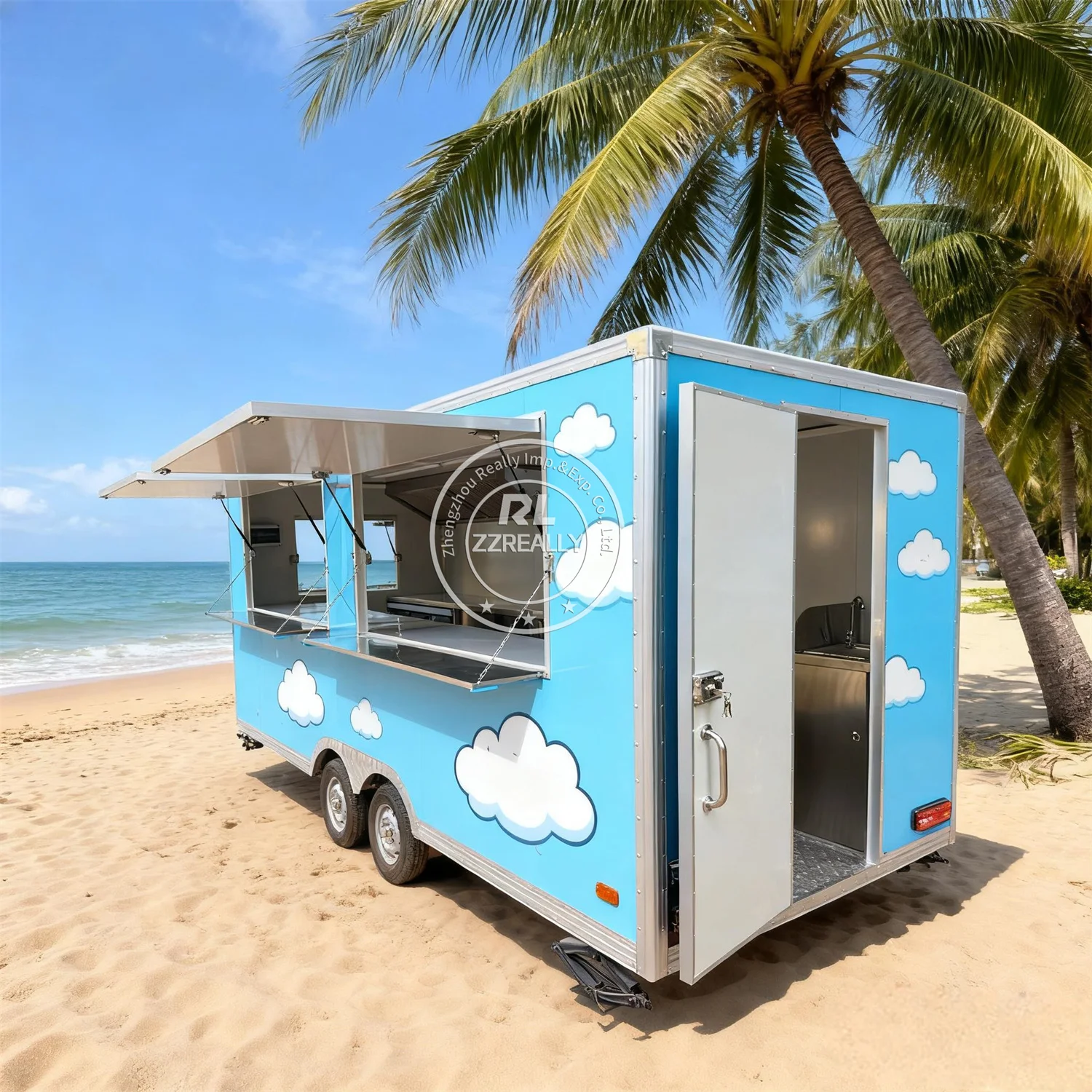 

Concession Food Truck Fully Equipped Custom Ice Cream Hot Dog Cart Mobile Fast Food Trailer With Full Kitchen