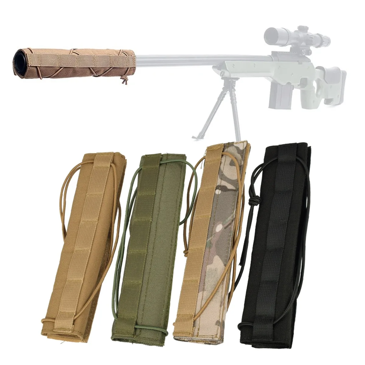 22cm Silencer Protective Case Tactical Suppressor Cover Airsoft Barrel Protector Cover Rifle Accessories for Hunting Shooting