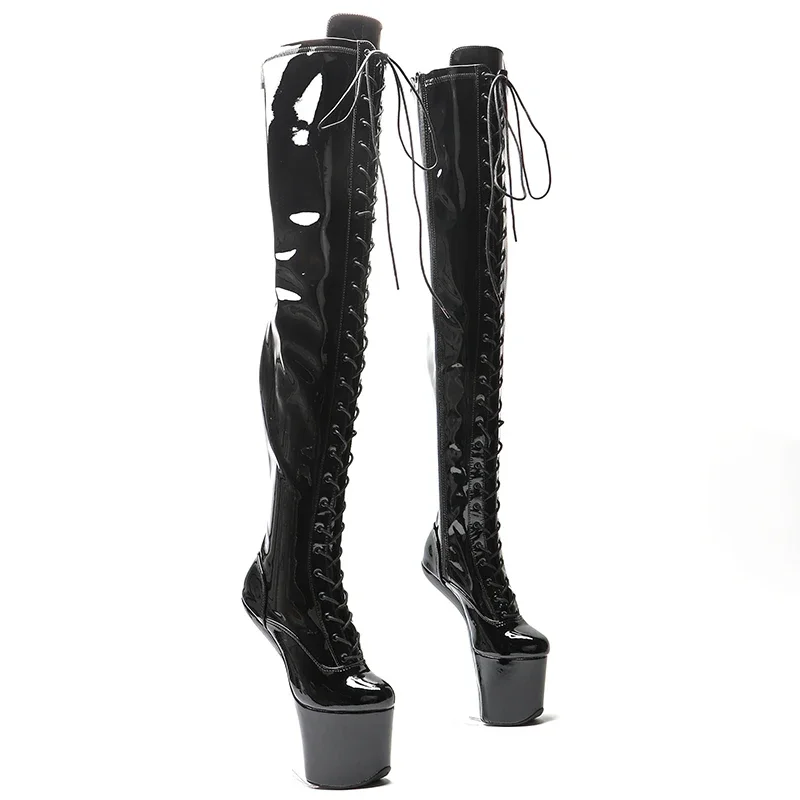 Leecabe  Patent Upper  sexy exotic young trend fashion  boots High Heel  platform heelless Pole Dance boot
