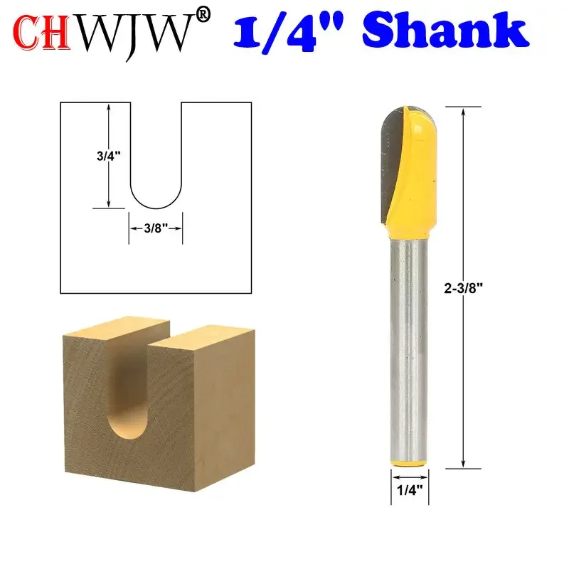 

1 шт., фреза с хвостовиком 1/4 дюйма, длинный доступ — 3/8 дюйма Ш X 3/4 дюйма В для деревообрабатывающего режущего инструмента