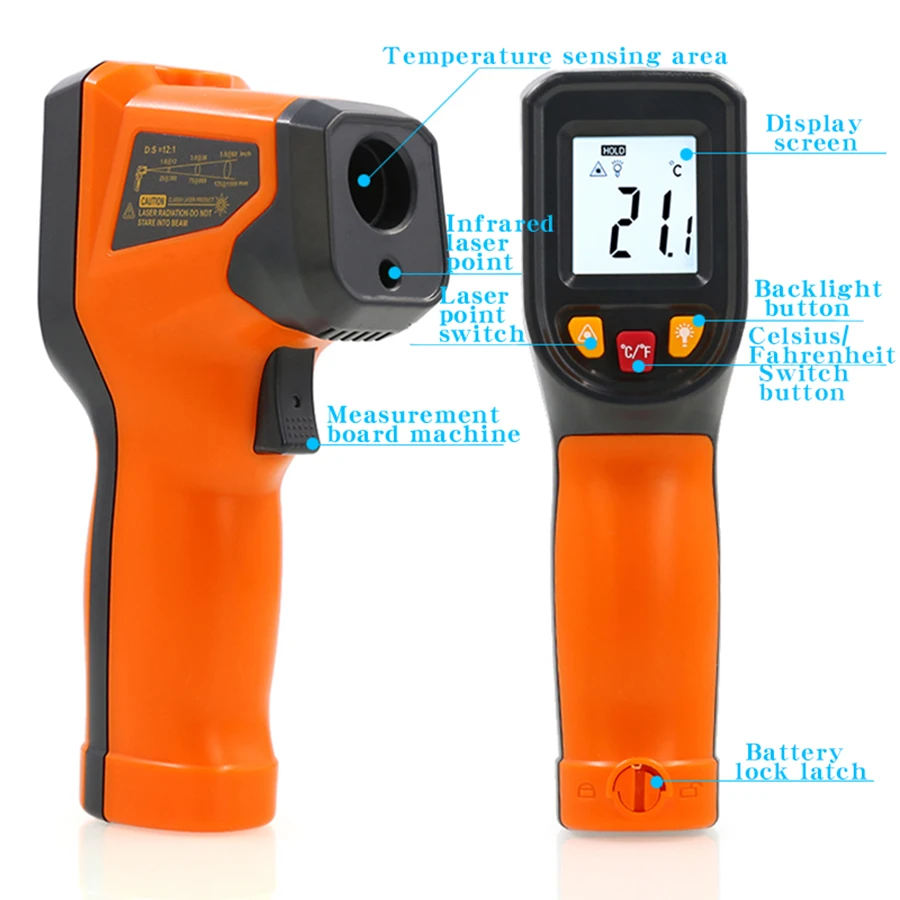 TiānyT400 Termômetro infravermelho de alta precisão Pistola Medidor de temperatura da água Cozimento Cozinha Termômetro de óleo industrial
