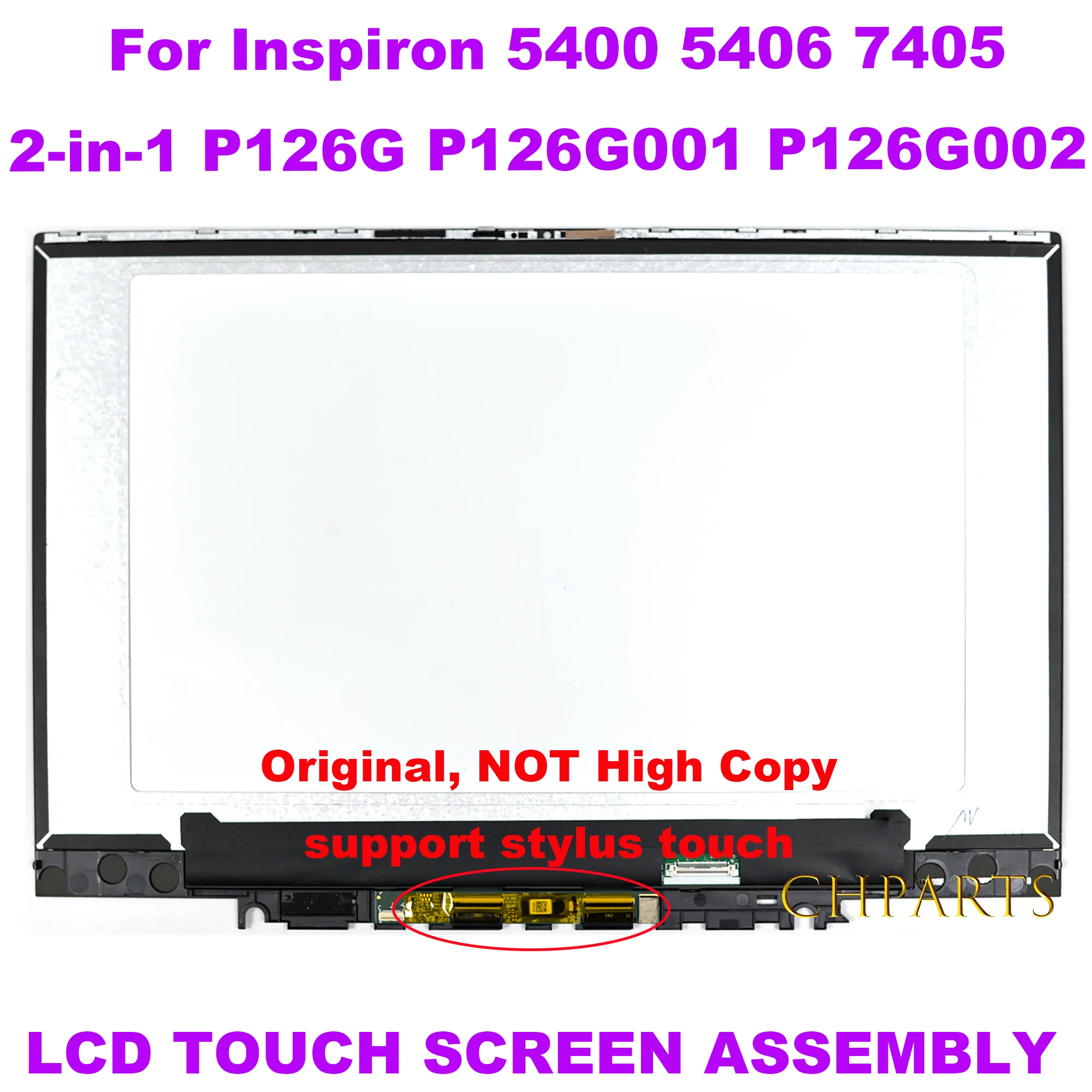 Panel de pantalla táctil LCD de 14 pulgadas, montaje de repuesto para Dell Inspiron 5400, 5406, 7405, 2 en 1, P126G, P126G001, P126G002