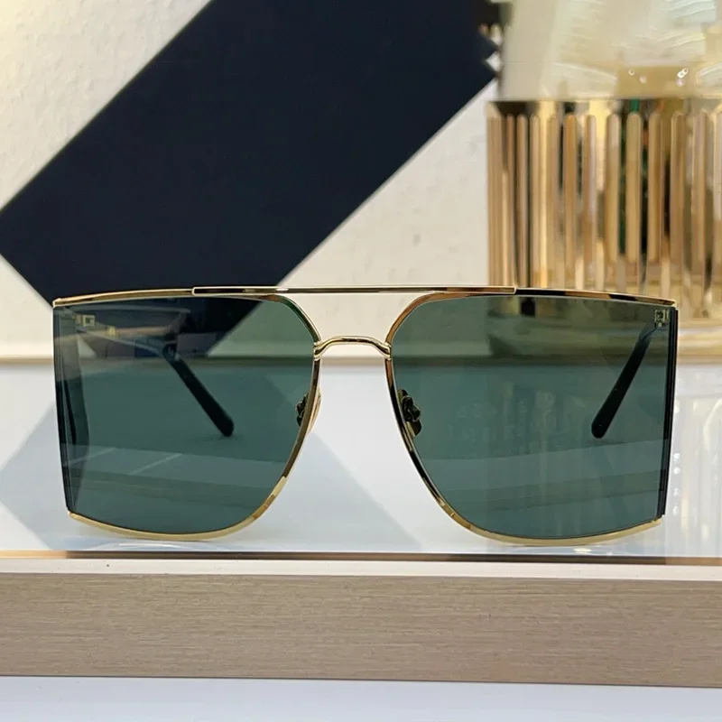 Original High Street Gold Edge Sunglasses Female SL750 Classical Niche Fashionable Alloy Solar Glasses for Women