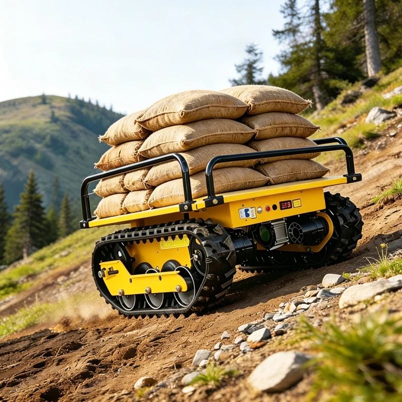 Hot CE Certified RC Remote Control Mini Crawler Carrier 500kg Electric Battery Powered Tracked Dumper For Greenhouse Garden Work