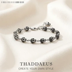 Bracelet Black Stone Skulls Punk Jewelry Link Chain Gift For Women Men