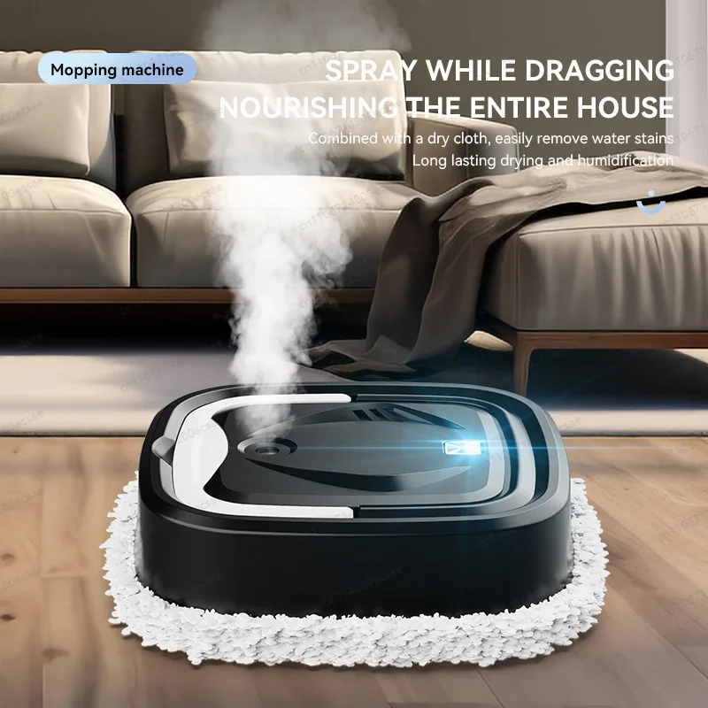 

Smart Electric Floor Mop Robot Spray Mist Mopping Machine Rotary Strong Suction Humidification Spray Dry Wet Dual-Use Cleaning