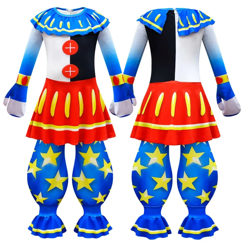 2025 New Moondrop SunDrop Child Halloween Costume For Kids Moon Drop Sunrise FNAF Carnival Cosplay Jumpsuit M AA