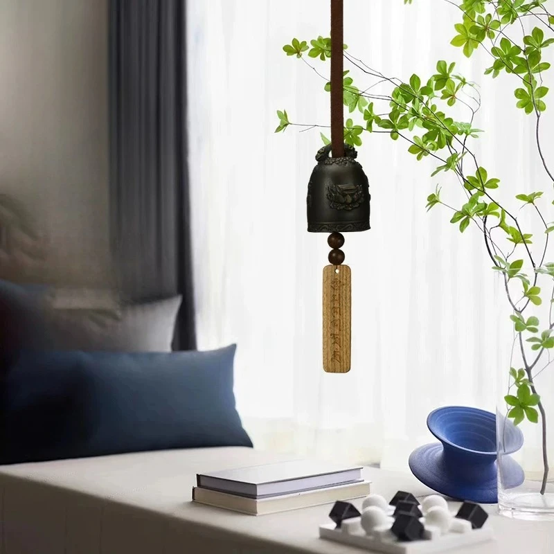 Handwoven Vintage Brass Bell Tibetan Bonri Wind Chime Home Garden Hanging Ornament