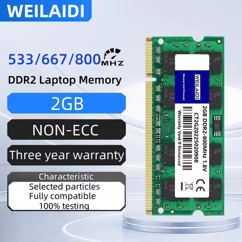 DDR2 2GB 4GB 667Mhz 800Mhz Laptop Memories Ram PC2-5300 6400 SODIMM 1.8V 200Pin Non-ECC Unbuffered DDR2 Notebook Memoria Ram