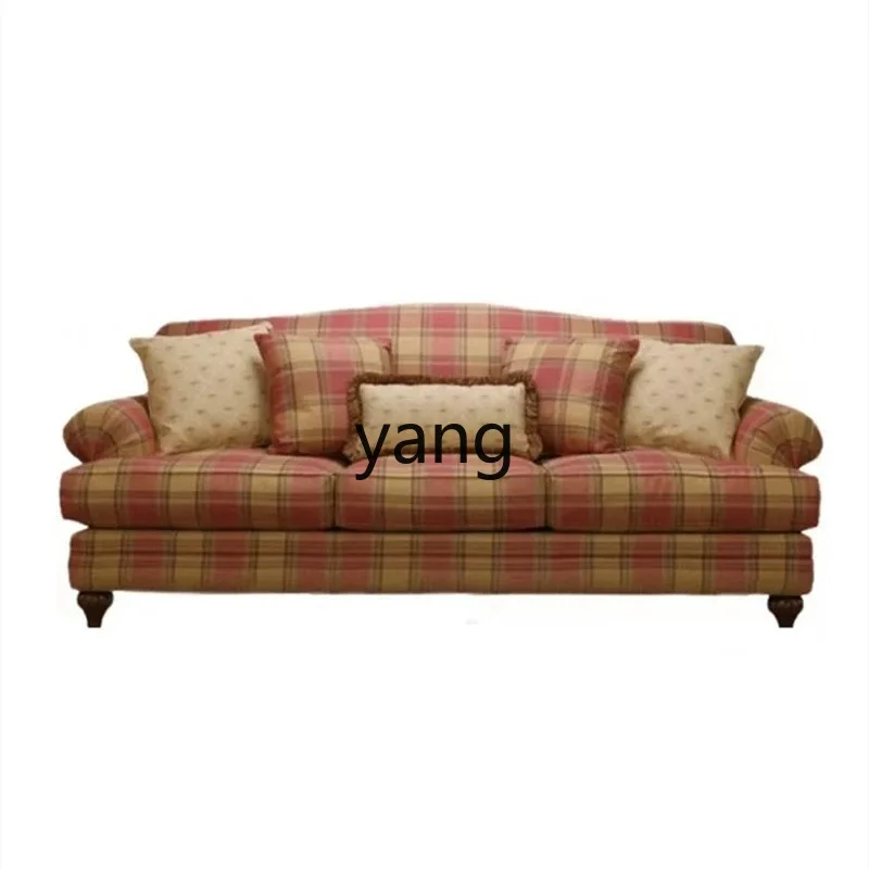 LMM retro pastoral style sub-fabric bedroom bed and breakfast double triple sofa