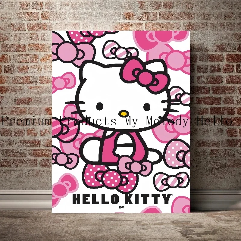 Affiche Hello Kittile de Sanurgente, Affiche de Périphérique d'Anime, Art Mural de Dessin Animé Moderne, Peinture sur Toile Imprimée, Image de Chambre, Cadeau de Décoration de Maison