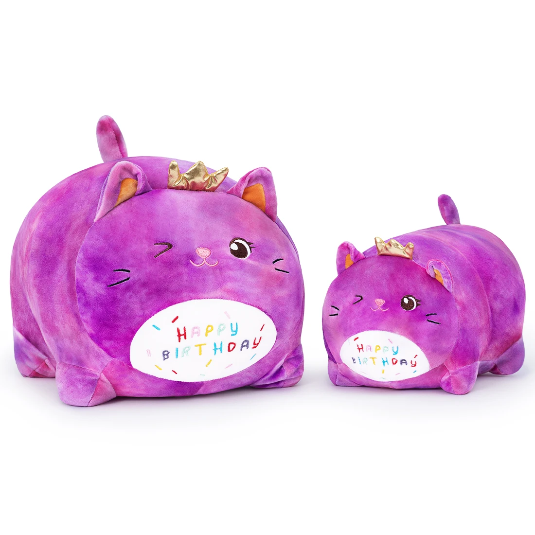 9.8インチ/15.7インチの猫のぬいぐるみ、誕生日プレゼント、紫色の猫のぬいぐるみ枕、柔らかいぬいぐるみ、子供や彼女への誕生日プレゼント