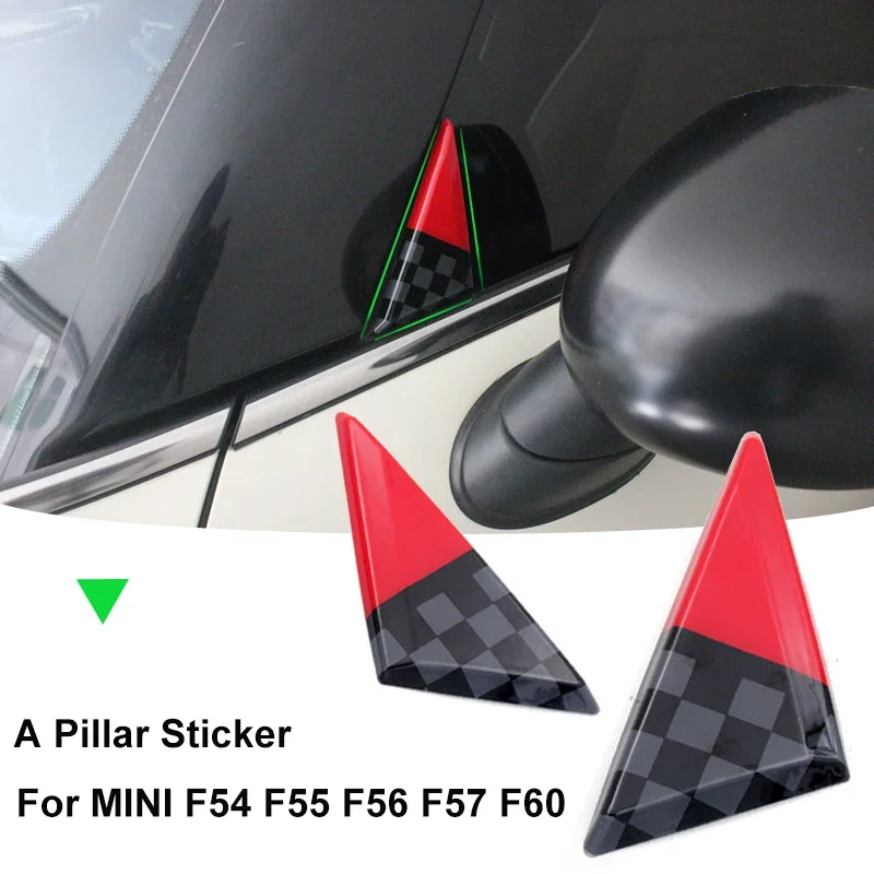 2PCS Union Jack Car Door A-pillar Decor Shell Sticker Trim Cover Sticker For Mini Cooper One JCW F55 F56 F57 Car Accessories