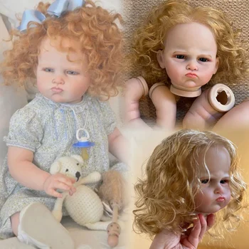 50cm lovely Grace reborn doll kits with rooted blonde hair artist oil painted skin lifelike real reborn toddler dolls