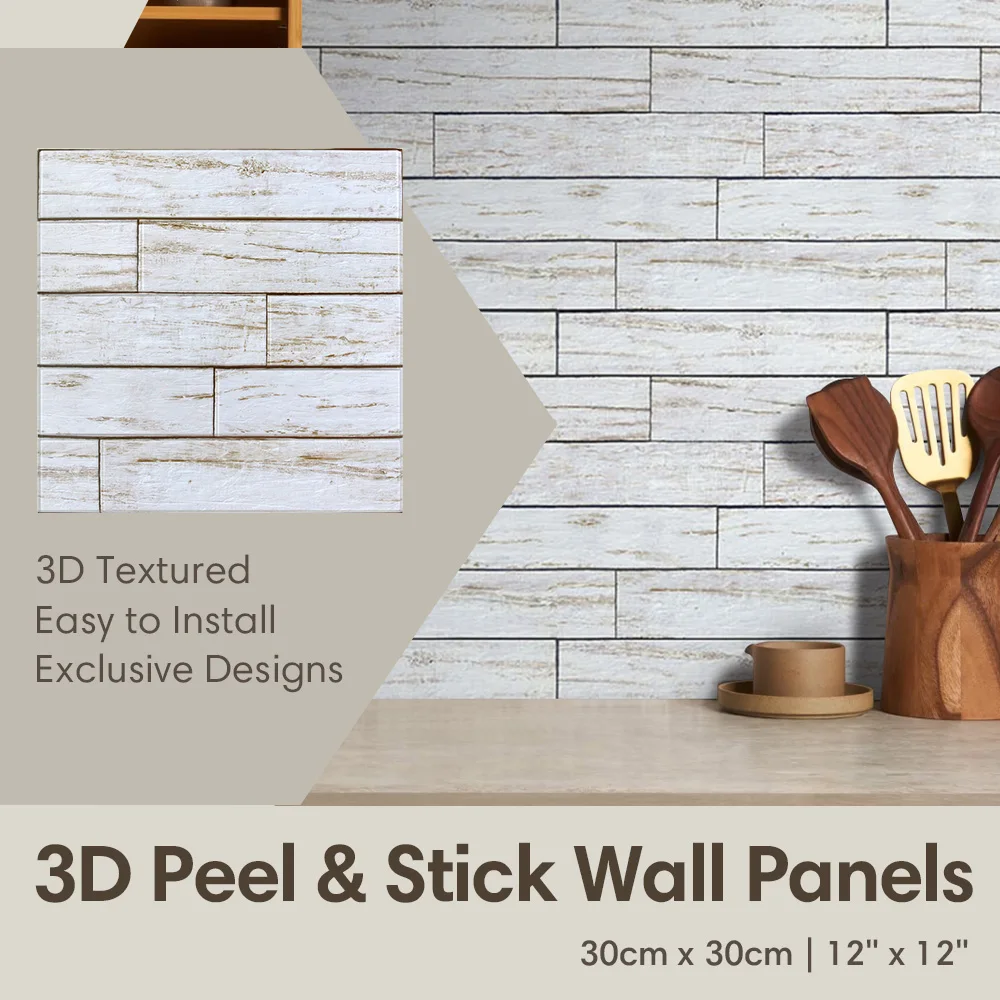 

10Pcs-3D стеновые панели из искусственного дерева, наклейки на стену из ПВХ-плитки, дизайн в пасторальном стиле, декоративные стеновые панели для гостиной