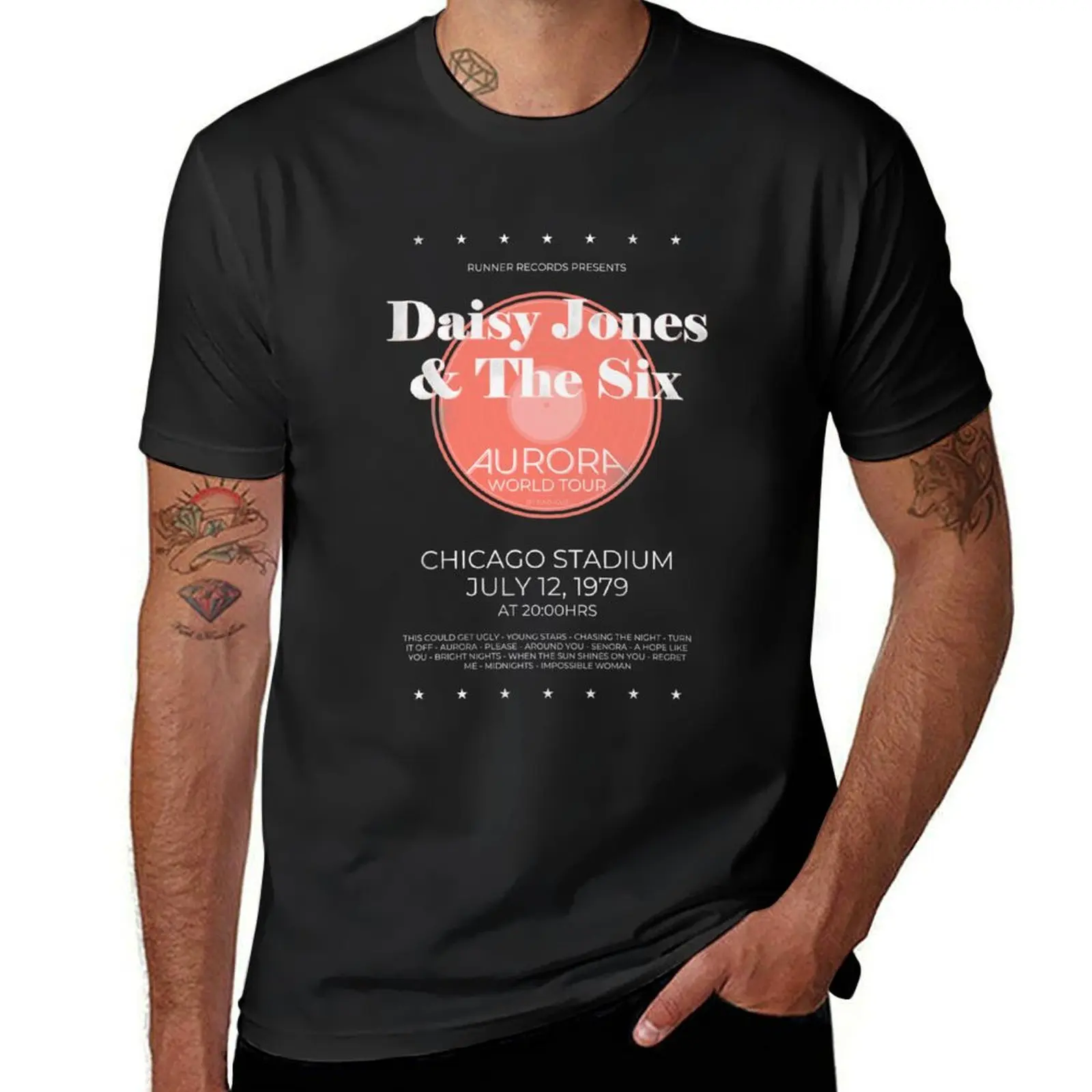 Daisy Jones The Six - Aurora World Tour Poster T-Shirt oversized summer clothes quick-drying mens graphic t-shirts pack