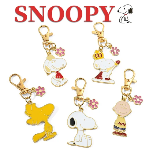 LLavero de Snoopy Woodstock Charlie Brown, llavero de juguete, llavero de coche, pareja, mochila, muñeca, colgante, llavero de dibujos animados, dijes, regalos