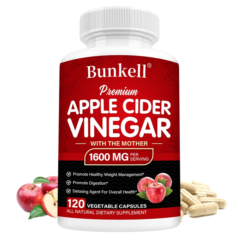 Bunkell Apple Cider Vinegar Supplement, Digestion Boosting, Cleansing, Detoxification, Metabolism and Fat Burning