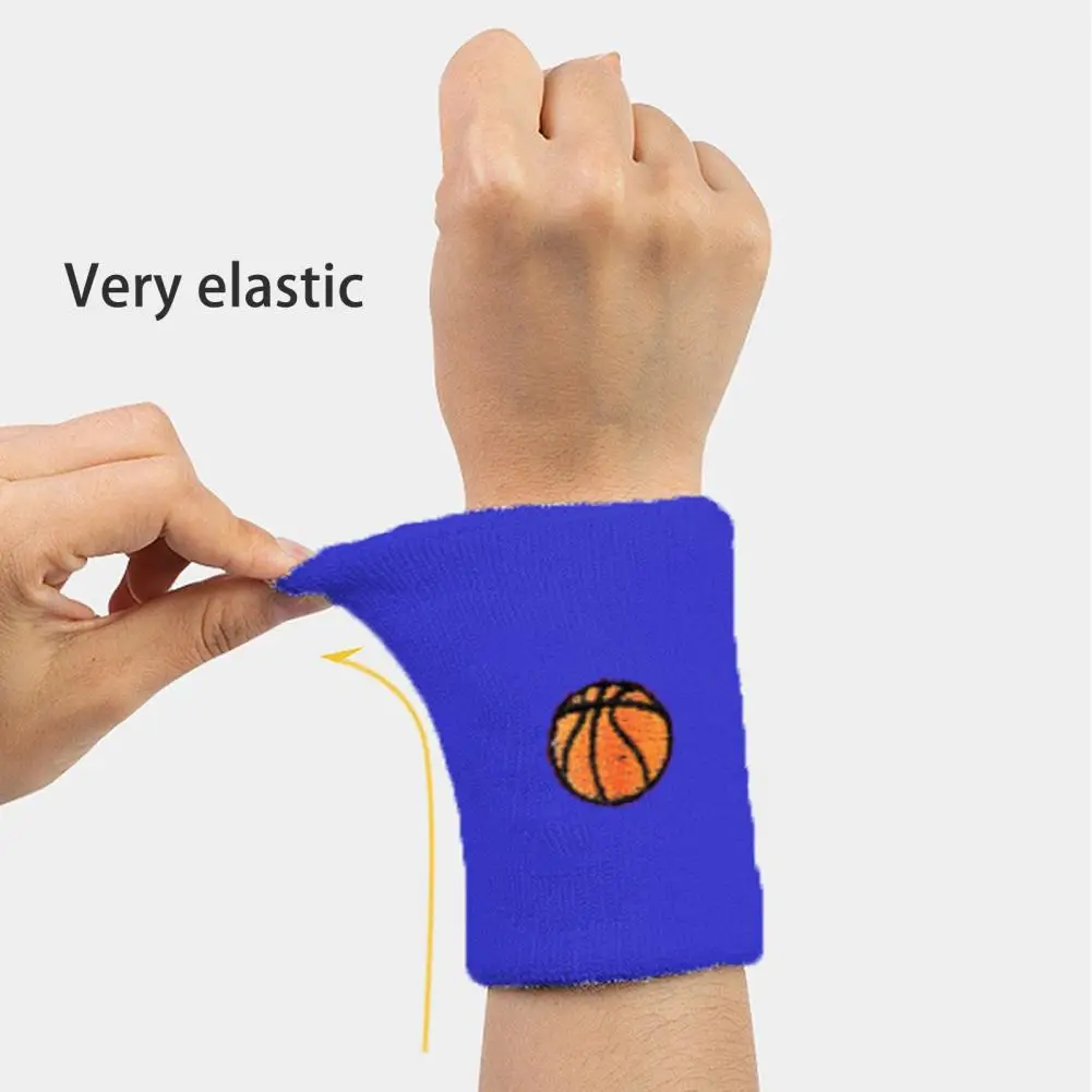 

1 Set Kids Sports Headband Wristband Ball Embroidery Boys Girls Knitted Basketball Volleyball Wrist Protector Sweatband