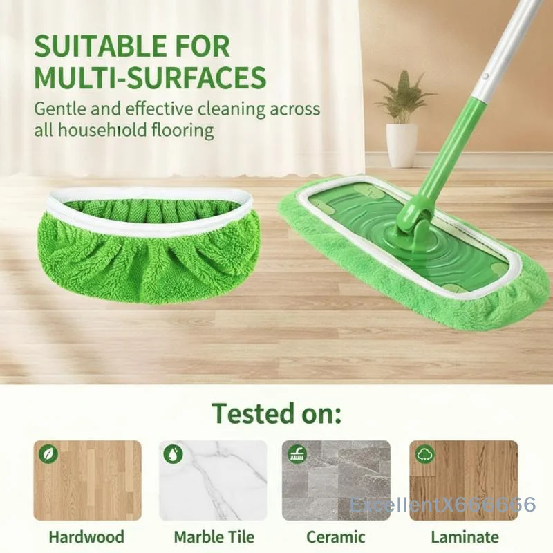 Microfiber Mop Replacement Pads High Density Absorbent Washable Reusable for Home Kitchen Spill Pet Hair Cleaning