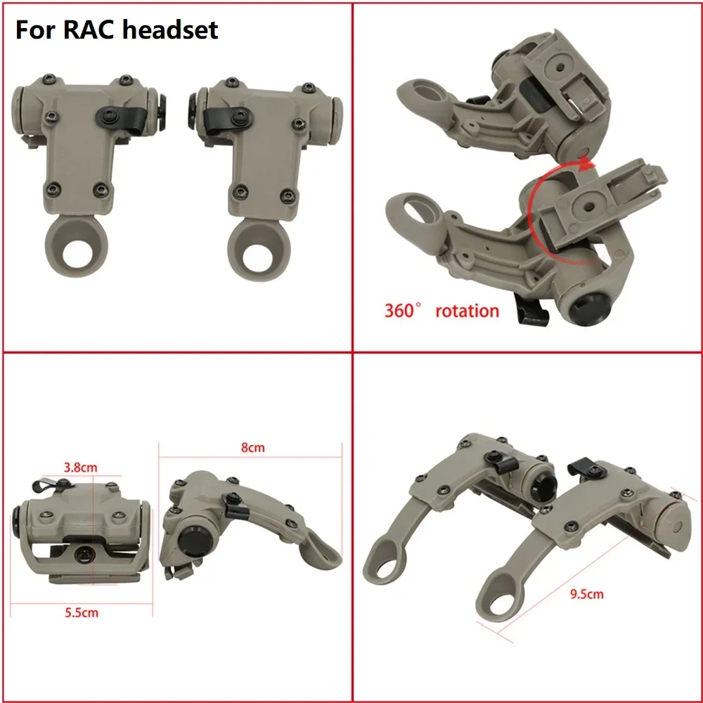 Headset Replacement Arm for ARC Helmet Rail Adapter for RAC Tactical Headset Hunting Shooting Headphone