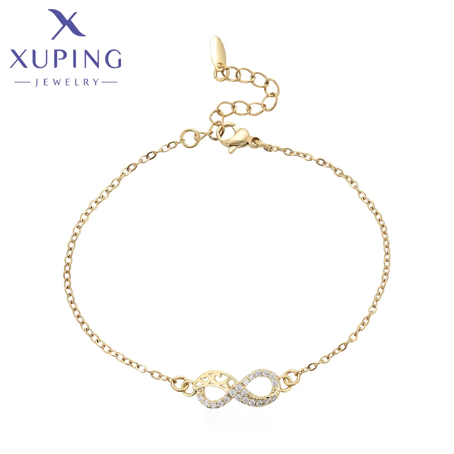 Xuping Jewelry New Arrival Fashion Style Copper Alloy Fashion Hand Bracelet for Women with Light Gold Color X000892852