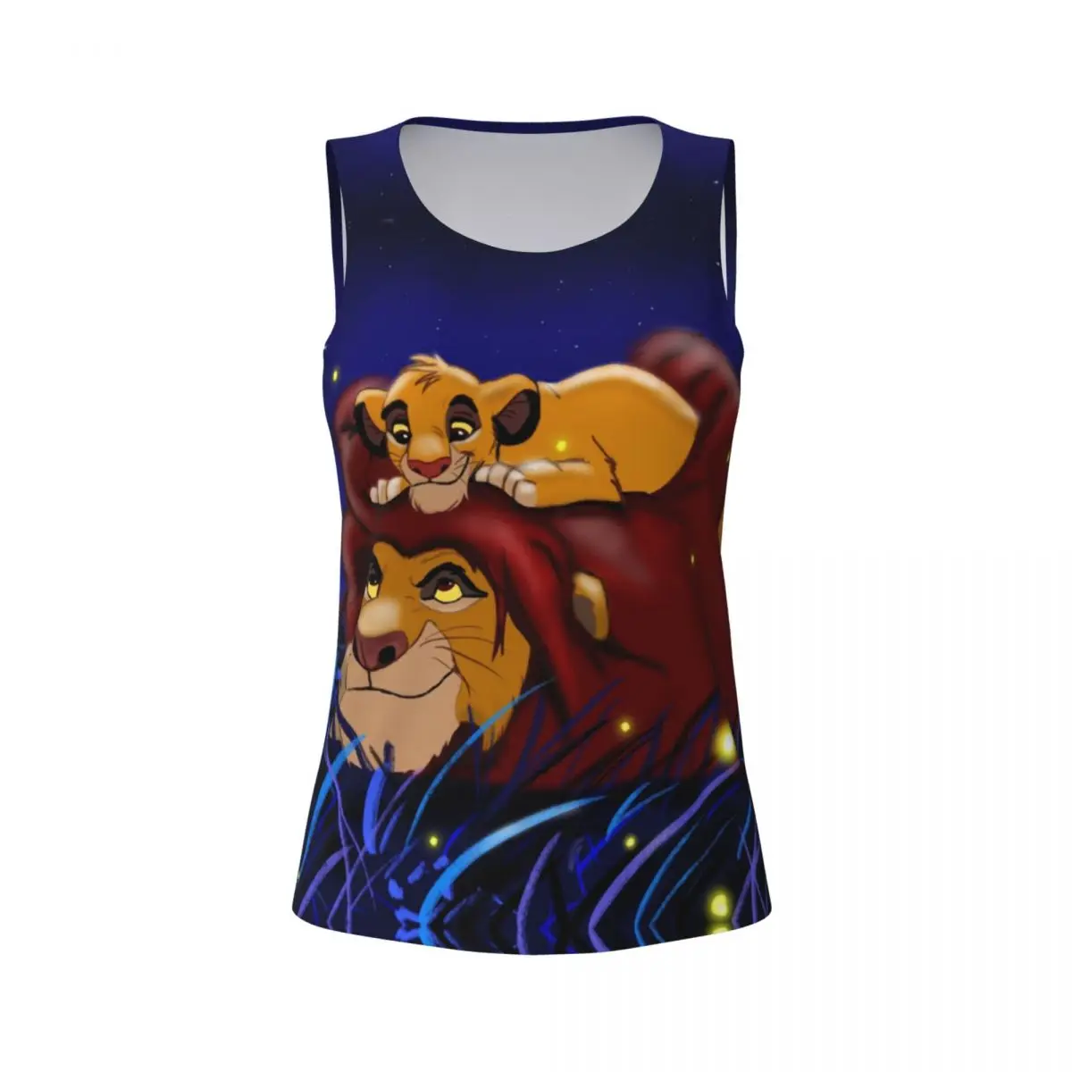 Brauch der König der Löwen Simba und Mufasa Workout Tank Tops Frauen Neon Farben Hahuna Matata Film cool-trocken ärmellose Yoga-Shirts