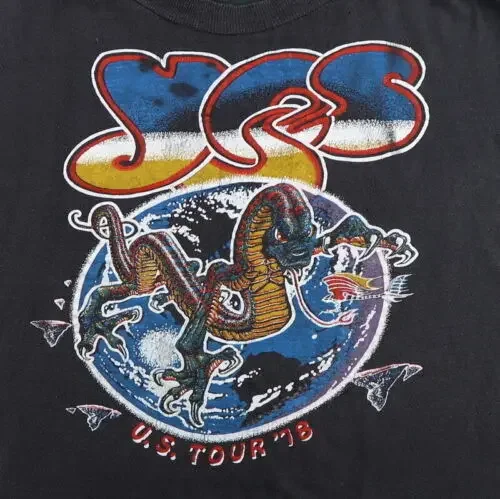 

YES concert band US Tour 78 Black Short Sleeve Cotton T-shirt Unisex VM6404