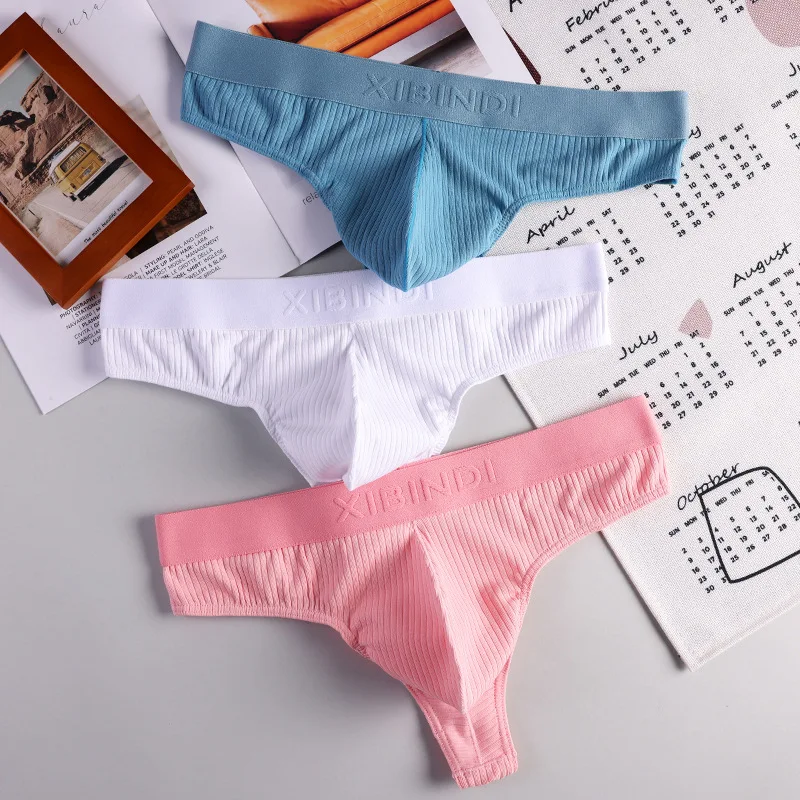 1 قطعة سيور الرجال مثير القطن الخالص تنفس مرونة عالية g-سلسلة سيور U-شكل الحقيبة الساخن مثلي الجنس الملابس الداخلية سراويل داخلية #1