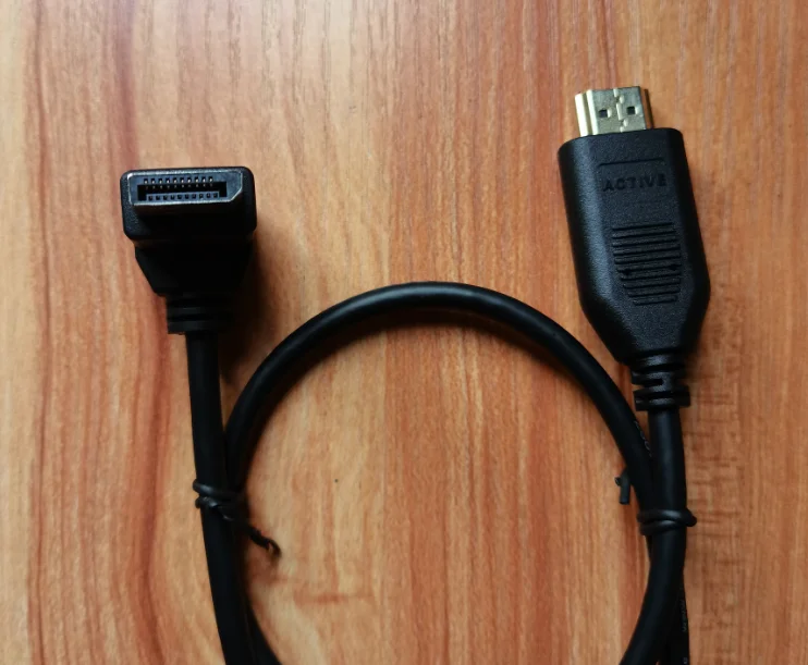 50cm Active Displayport to hdmi M90 degree DisplayPort 1.4 Cable 4K 60Hz Adapter 90 degree Up Down Angled