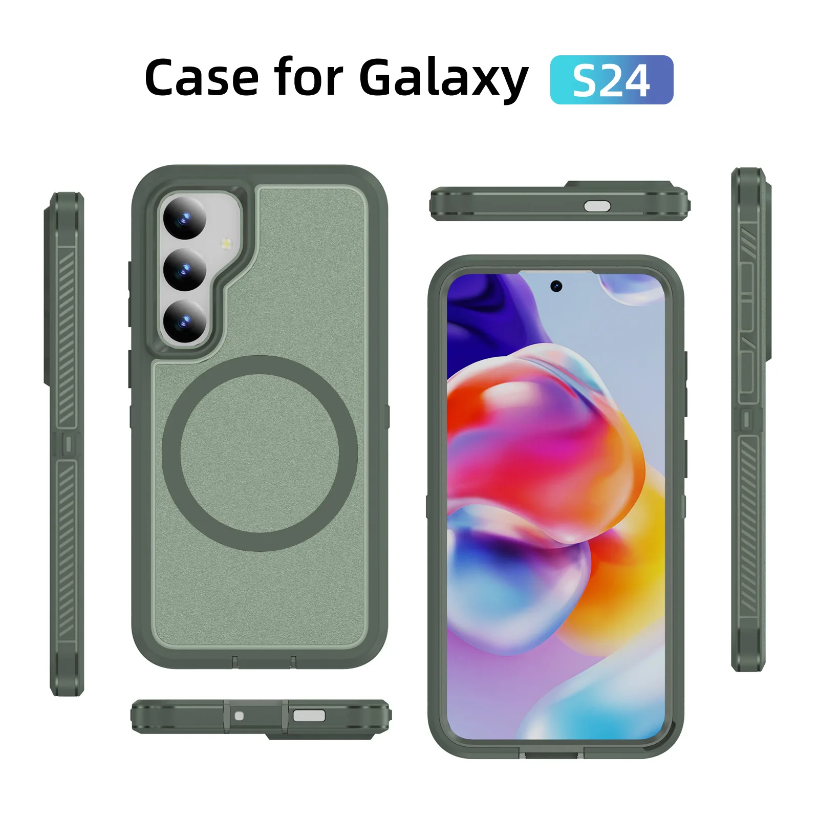 Магнитный чехол для Samsung Galaxy S24 Ultra S24 Plus S23 FE S22, ультра-боковой Противоскользящий чехол с защитой от отпечатков пальцев и беспроводной зарядкой