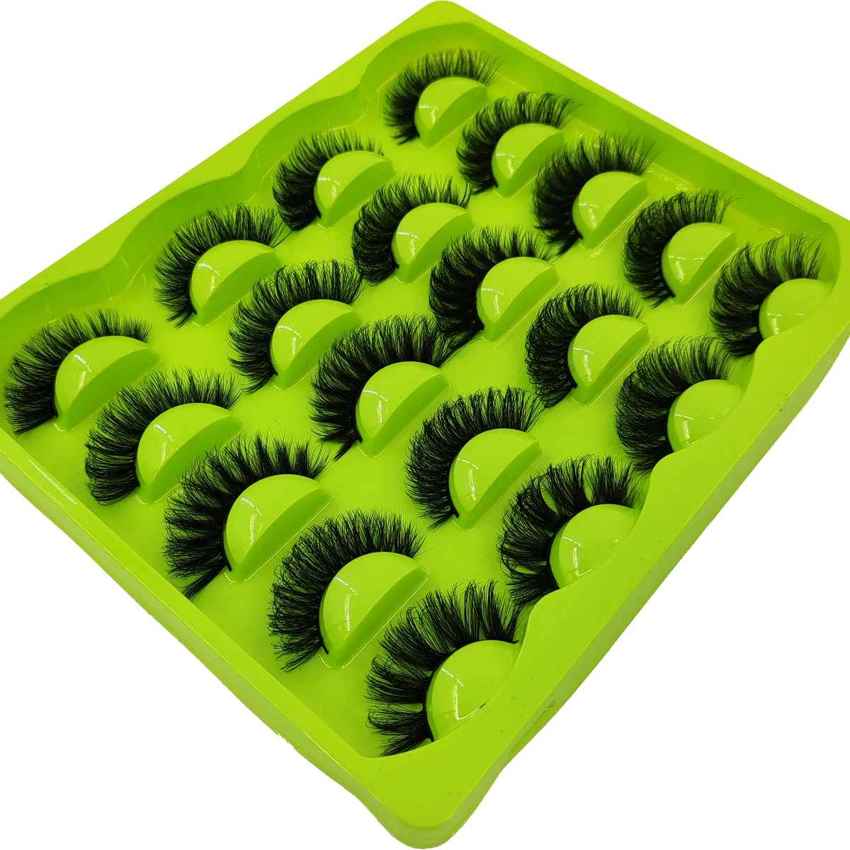 رموش صناعية 10 أزواج رموش بالمنك الاصطناعية ذات الطراز المختلط رموش طبيعية طويلة للعطلات