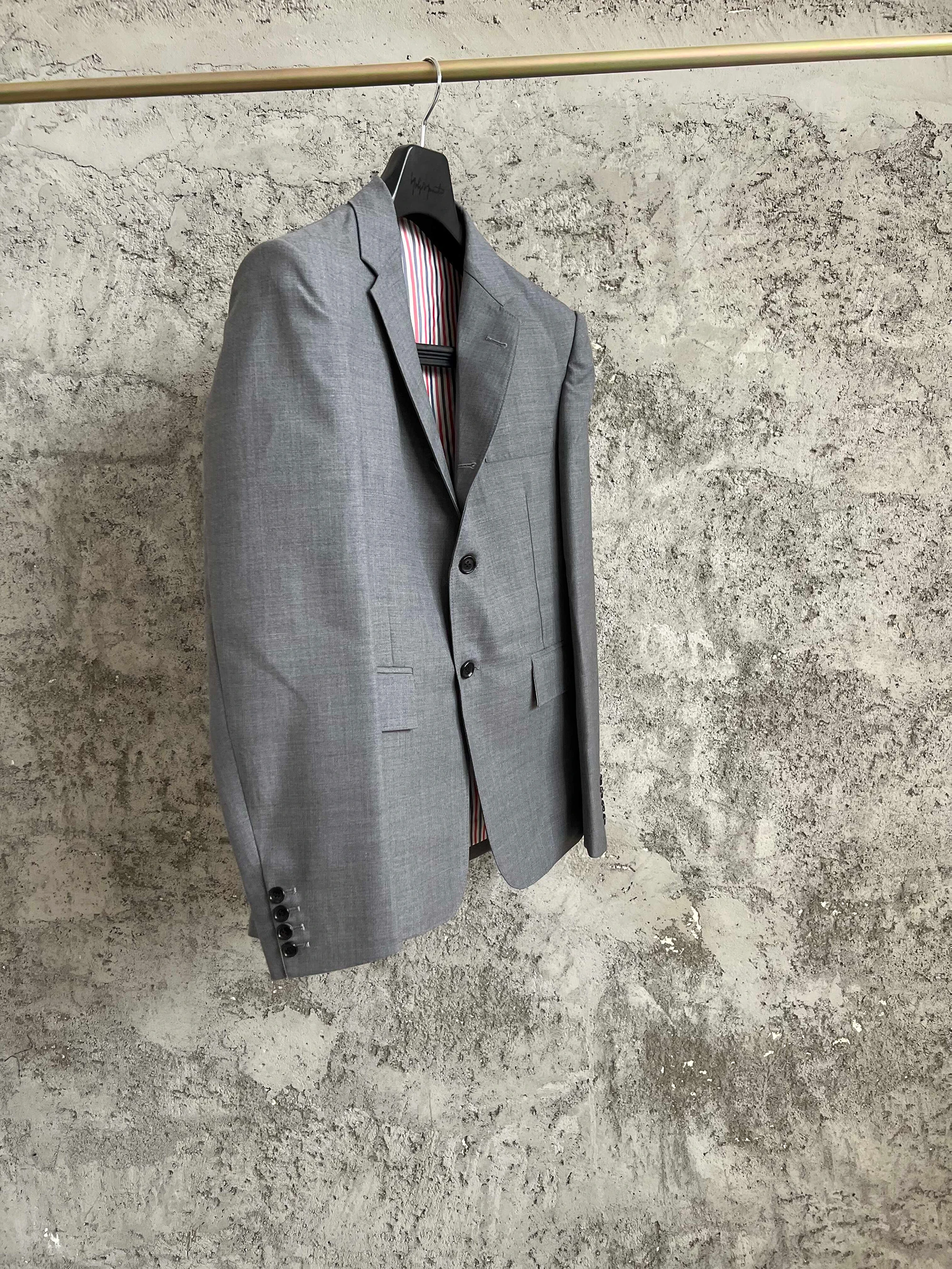 TOP-YAMAMOTO grey fitted wool Business suit
