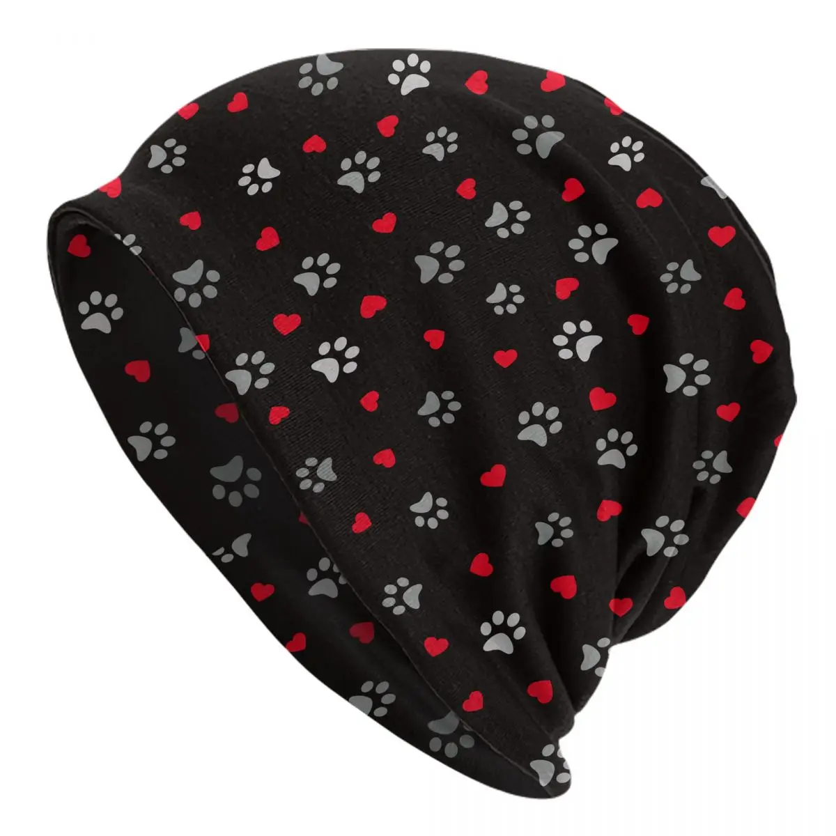 Dog Footprint Kitten Puppy Heart Unisex Bonnet Thin Hiking Hats Double Layer Hat Breathable Caps