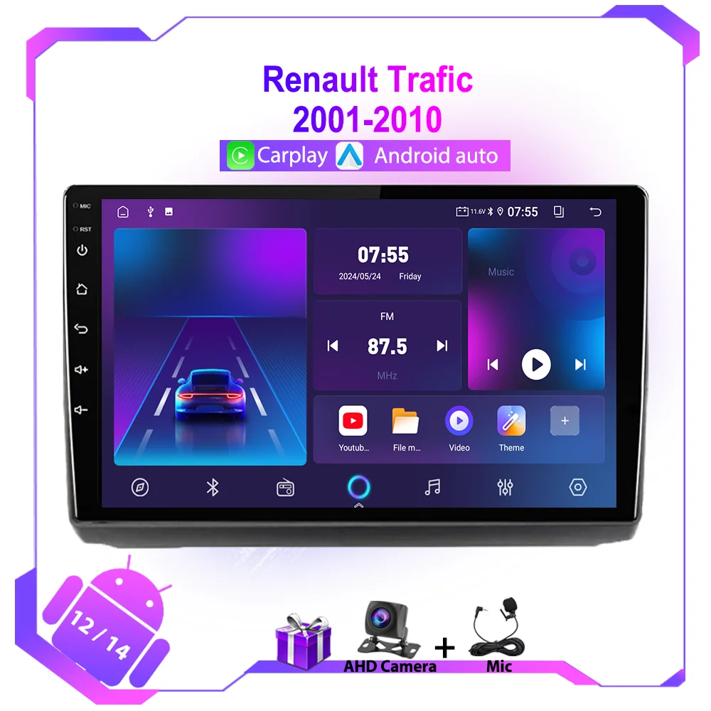 Android For Renault Trafic 2001-2010 Car Radio Multimedia Player Navigation GPS Stereo Autoradio WIFI 4G Head Unit Carplay BT