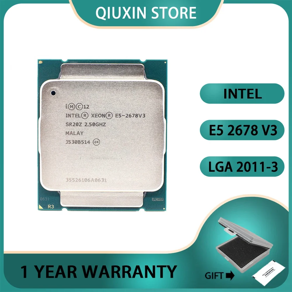 

Процессор Intel Xeon E5 2678 V3 CPU 2,5G Serve CPU для материнской платы X99 CPU e5-2678 V3 2678V3, процессор для настольного ПК LGA 2011-3