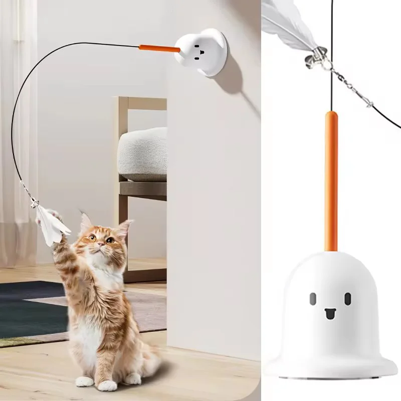 Funny Interactive Cat Teaser Stick Self Play Badminton Toy Bite Resistant Detachable Wand With Balls Boredom Relief Pet Supplies