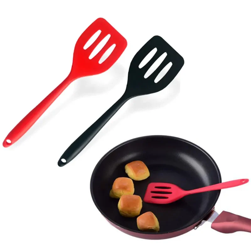 Kitchen Silicone Turners Gadgets Spatula Egg Fish Frying Pan Scoop Fried Shovel Slotted Turners Kitchen Tools Cooking Utensils