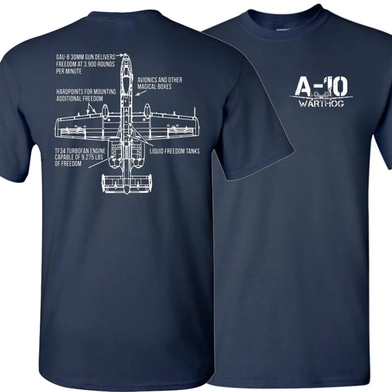 A10 Warthog Atacante Aeronaves Liberdade T-shirt. Verão algodão manga curta O-pescoço Mens T Shirt Novo S-3XL