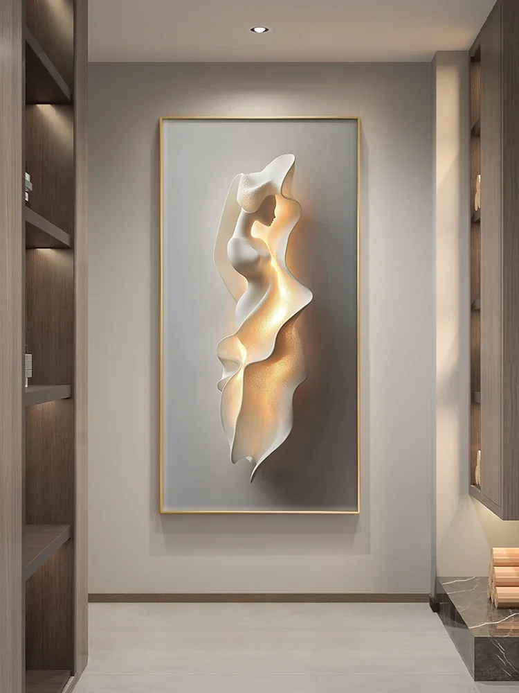 2025 Modern Light Luxury Entrance Door Decoration Painting Simple Abstract Art Corridor Hanging Painting Wall Lamp Wall Fitting - Image 5