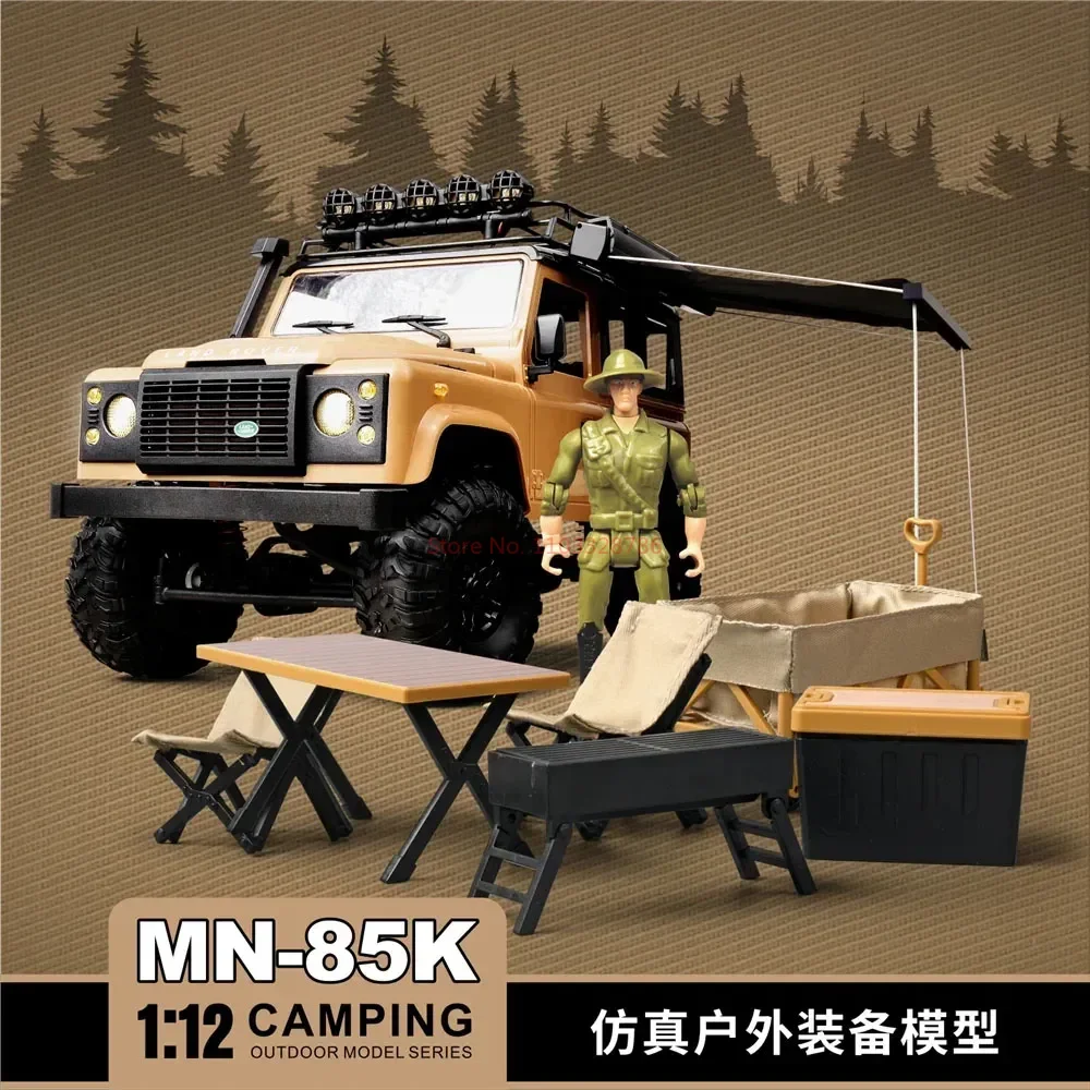 MN85K Accessories Simulation Awning Camping Tent Sand Ladder Table Chair Decoration For 1/12 RC Car Model Camping Tent kits