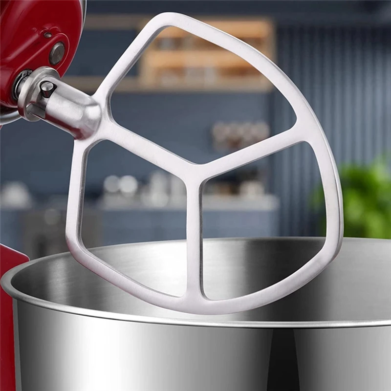 For Kitchenaid 5QT-6QT Bowl Tilt-Head Stand Mixers Attachment Stainless Steel Flat Beater+ Spiral Dough Hook Durable Easy To Use