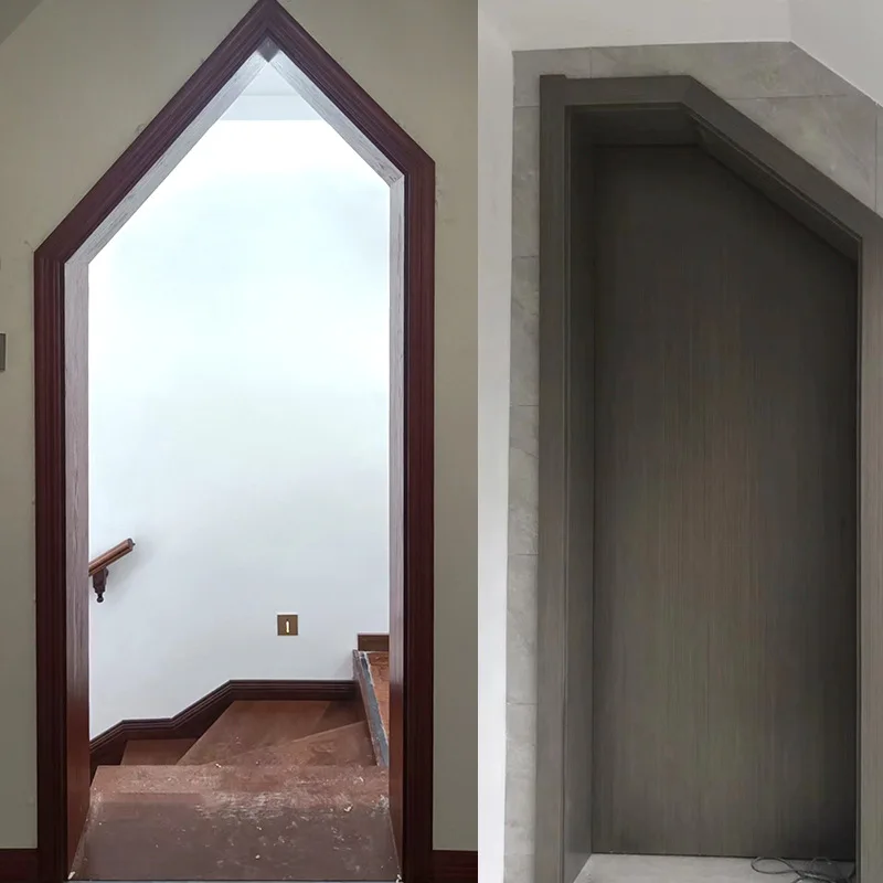Special-shaped door Wooden  Indoor  Bedroom Household room Set door Solid wood composite  Solid wood  Arc  W