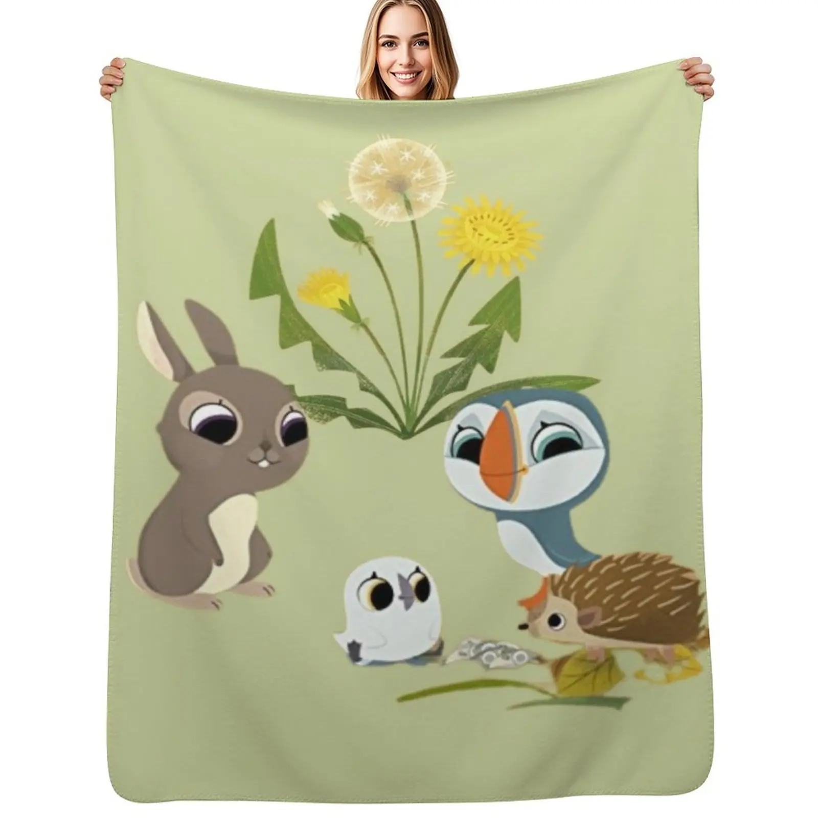 

Lovely puffin Rock together Throw Blanket Baby Moving Hairy Sofa Quilt Blankets